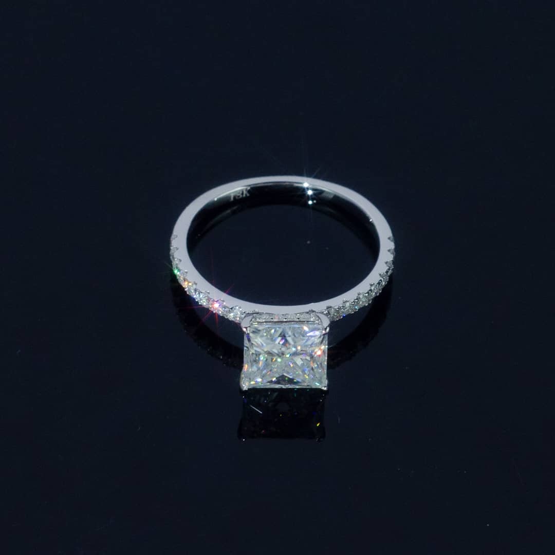 VVS Princess-Cut Moissanite Engagement Ring