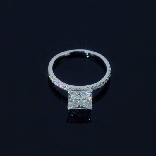 VVS Princess-Cut Moissanite Engagement Ring